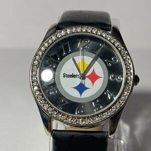 Pittsburgh Steelers NFL Pleather Band Women's Watch by Game Time NEW